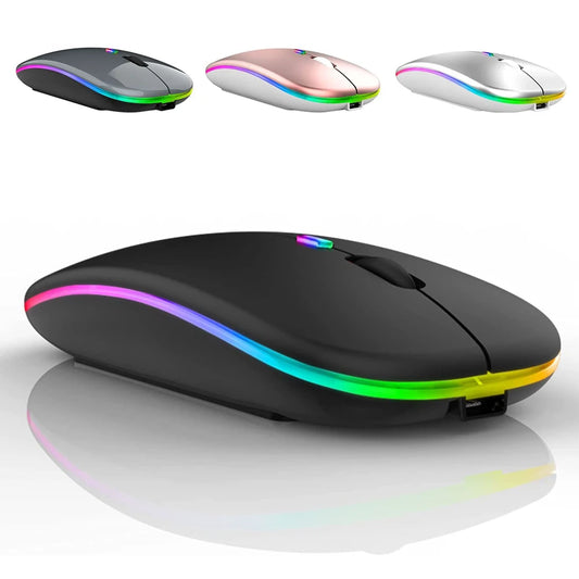 LED Wireless Mouse USB Rechargeable Bluetoothle Backlight